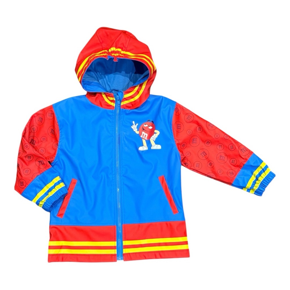 M&M’s World red and blue raincoat